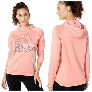 Adidas Glow Pink Tech Ink Athletics Team Issue Badge of Sport Hoodie size Large